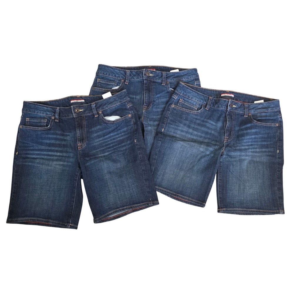 Tommy Hilfiger 3 pack Denim Shorts‎ Dark Wash Stretch Casual Size 6 bundle lot